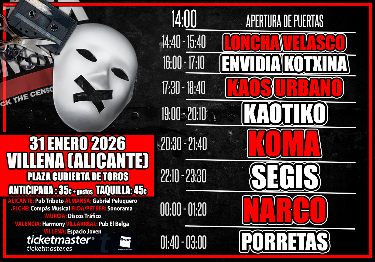 Fck Cnsrshp horarios 2026