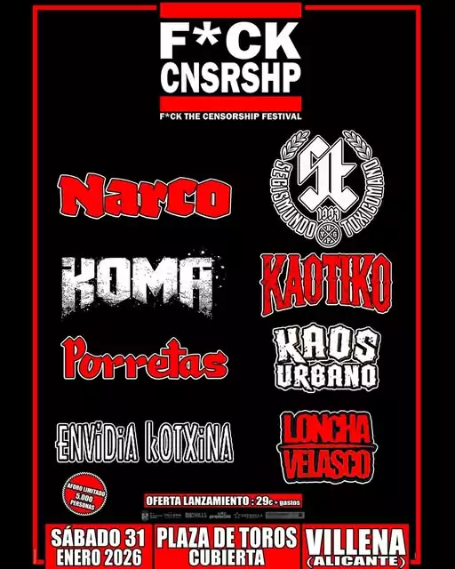 fckcnsrhp festival 2026 cartel