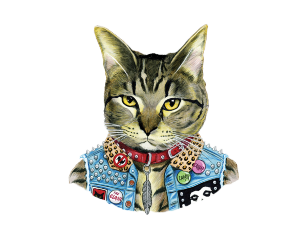 gato-punk-rock-punk png