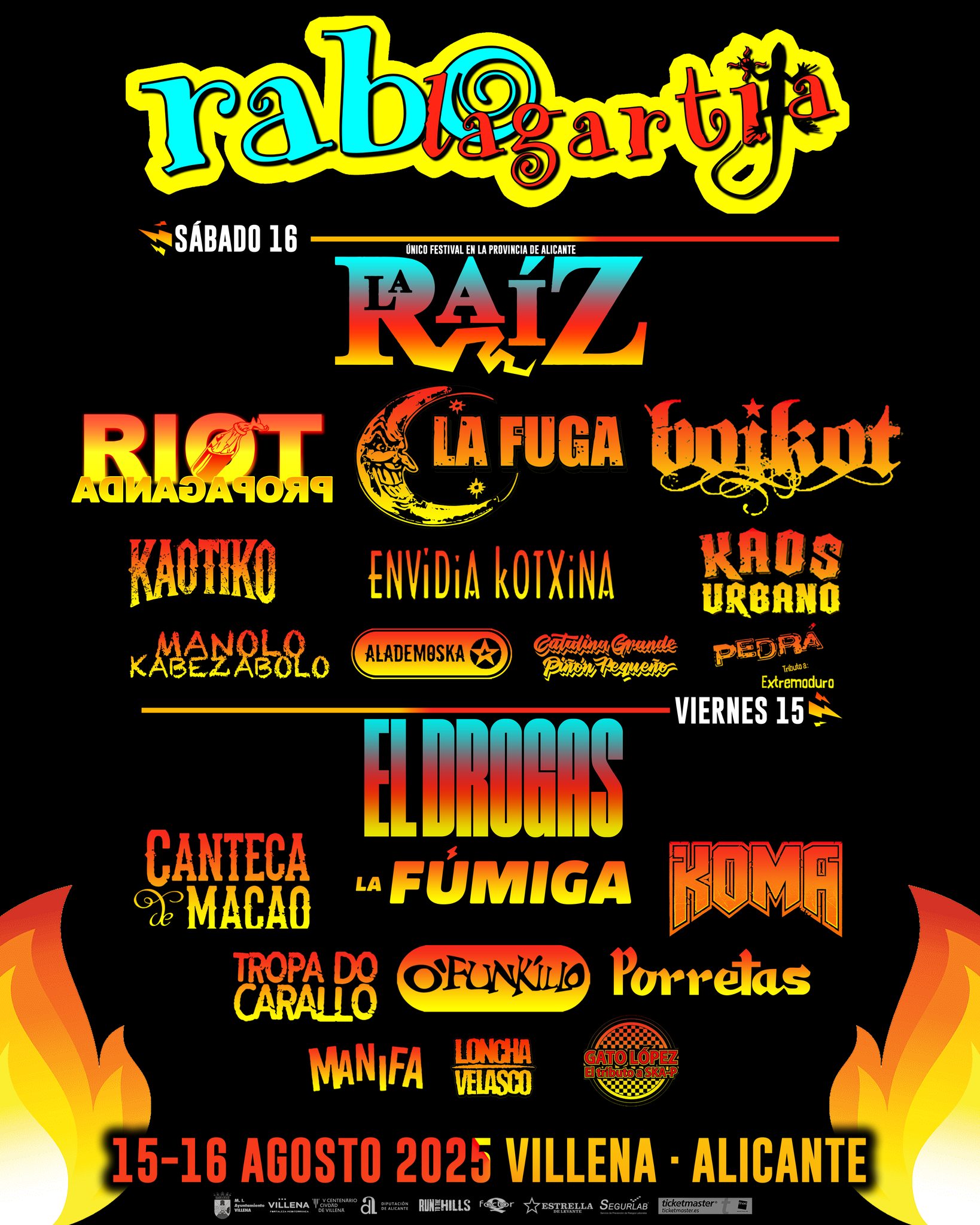 rabolagartija 2025 cartel por dias
