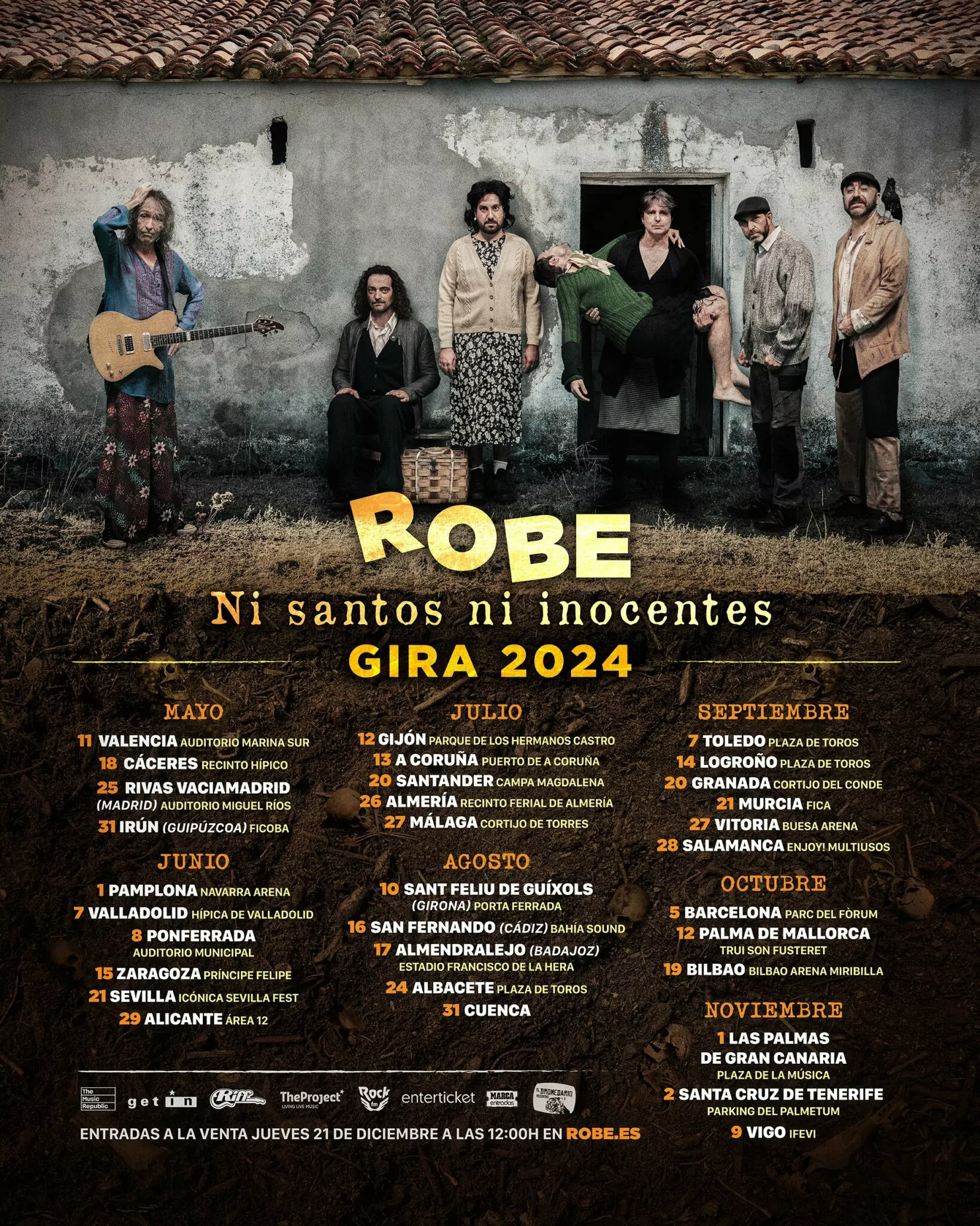 ROBE gira 2024 «ni santos ni inocentes» Rockanimal.es